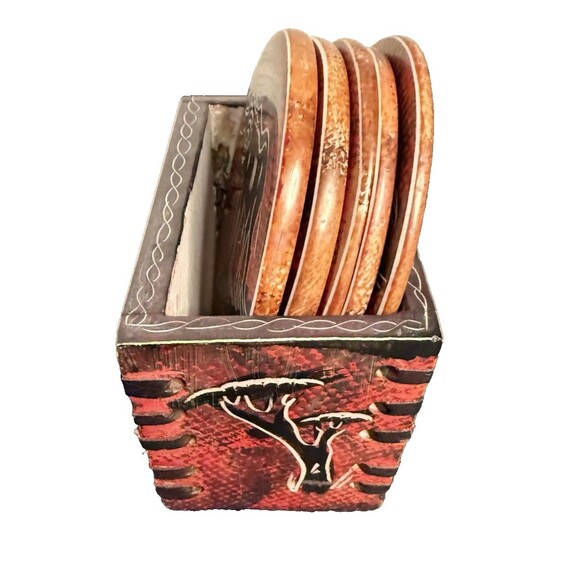 Soap Stone Coaster Set African Animals - Picture 5 of 11